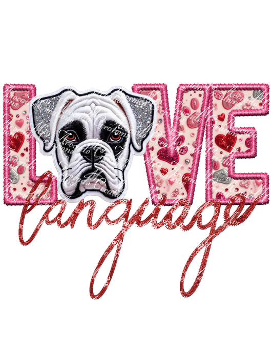 Love Language Boxer (white)