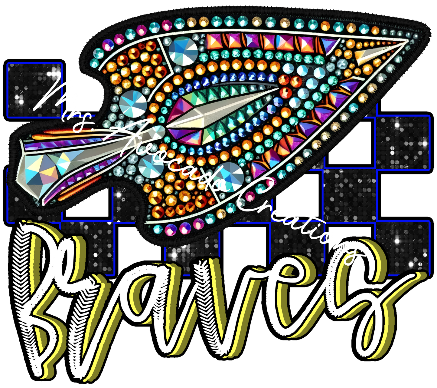 Faux rhinestone Braves arrowhead