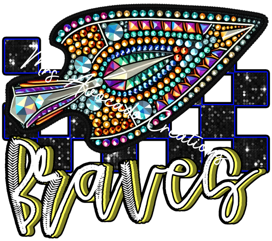 Faux rhinestone Braves arrowhead