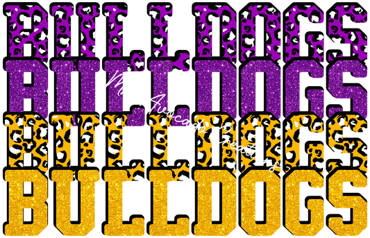 Bulldogs cheetah stacked