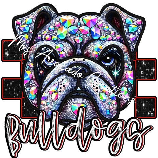 Faux rhinestone Bulldogs