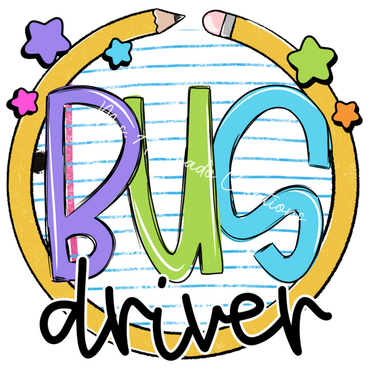 Colorful pencil circle bus driver