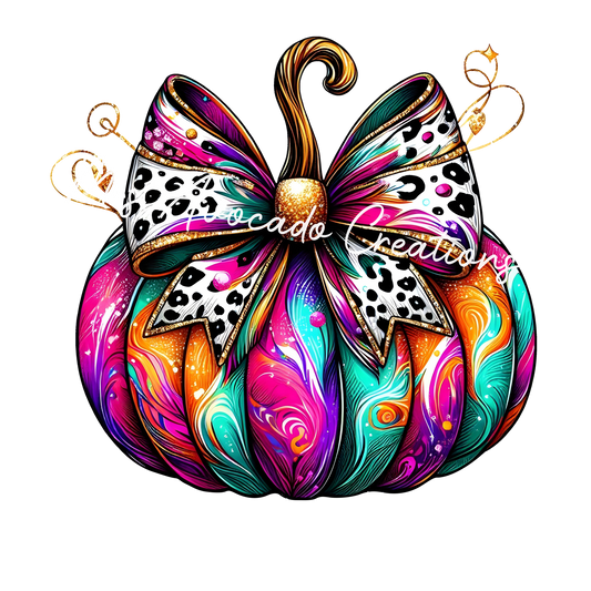 Coquette bright brushstroke and swirl pumpkin