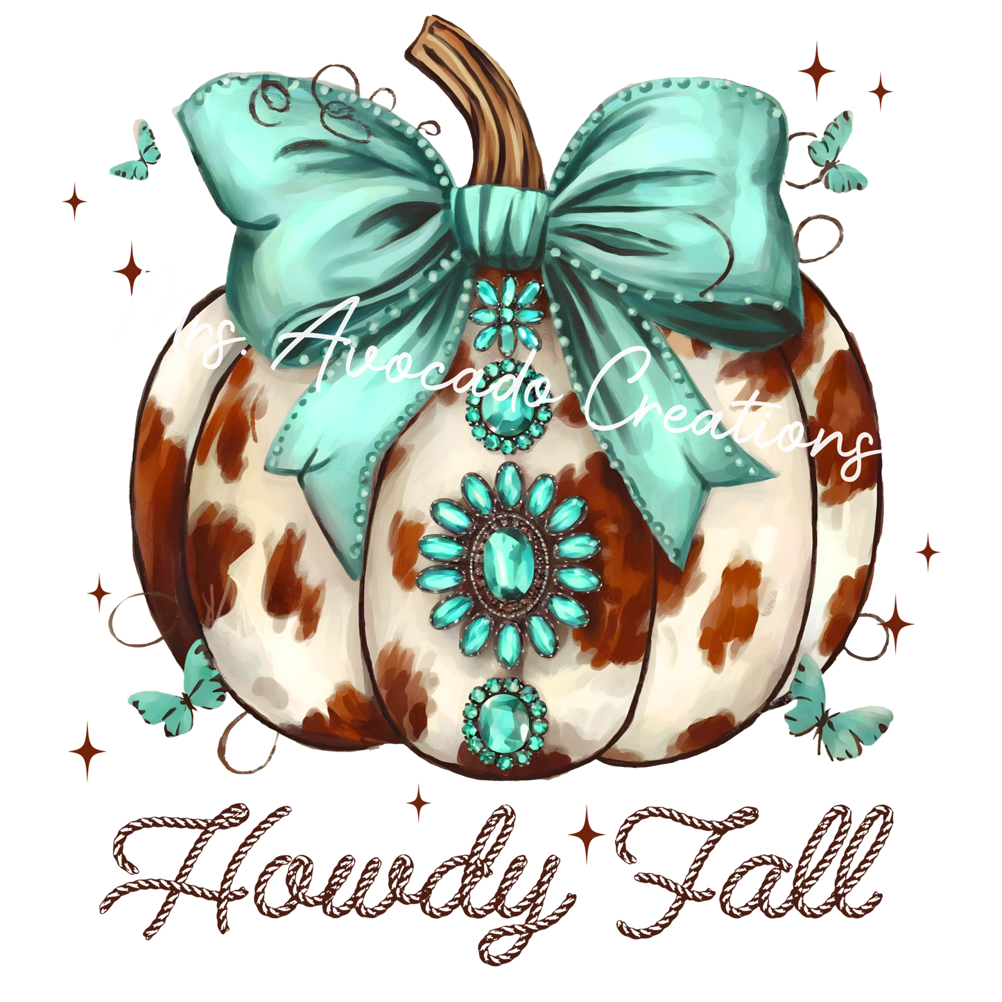 Howdy fall cowprint pumpkin