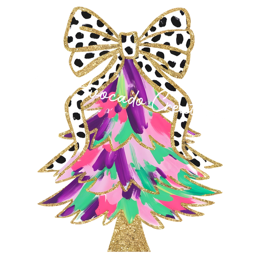 Coquette pink purple Christmas tree