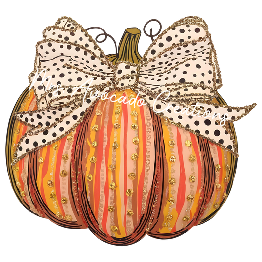 Coquette maroon gold dot pumpkin