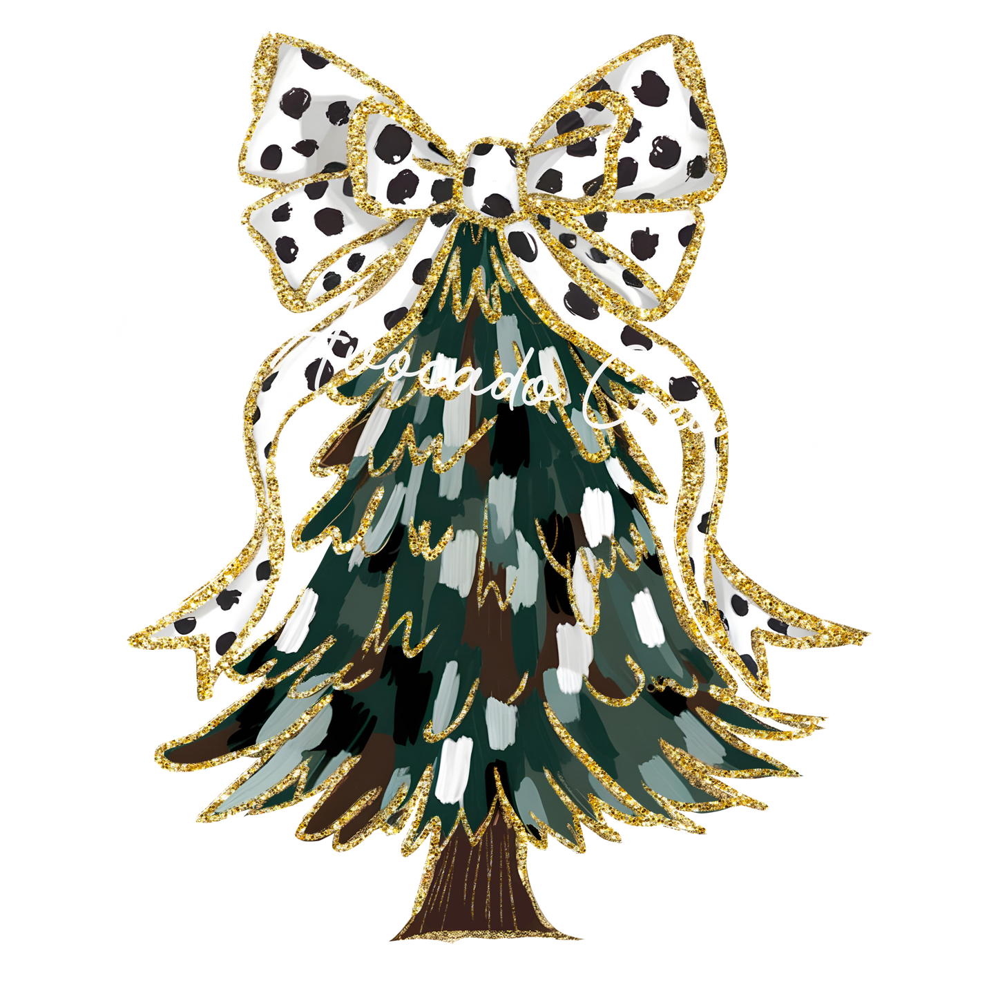 Coquette shades of green Christmas tree
