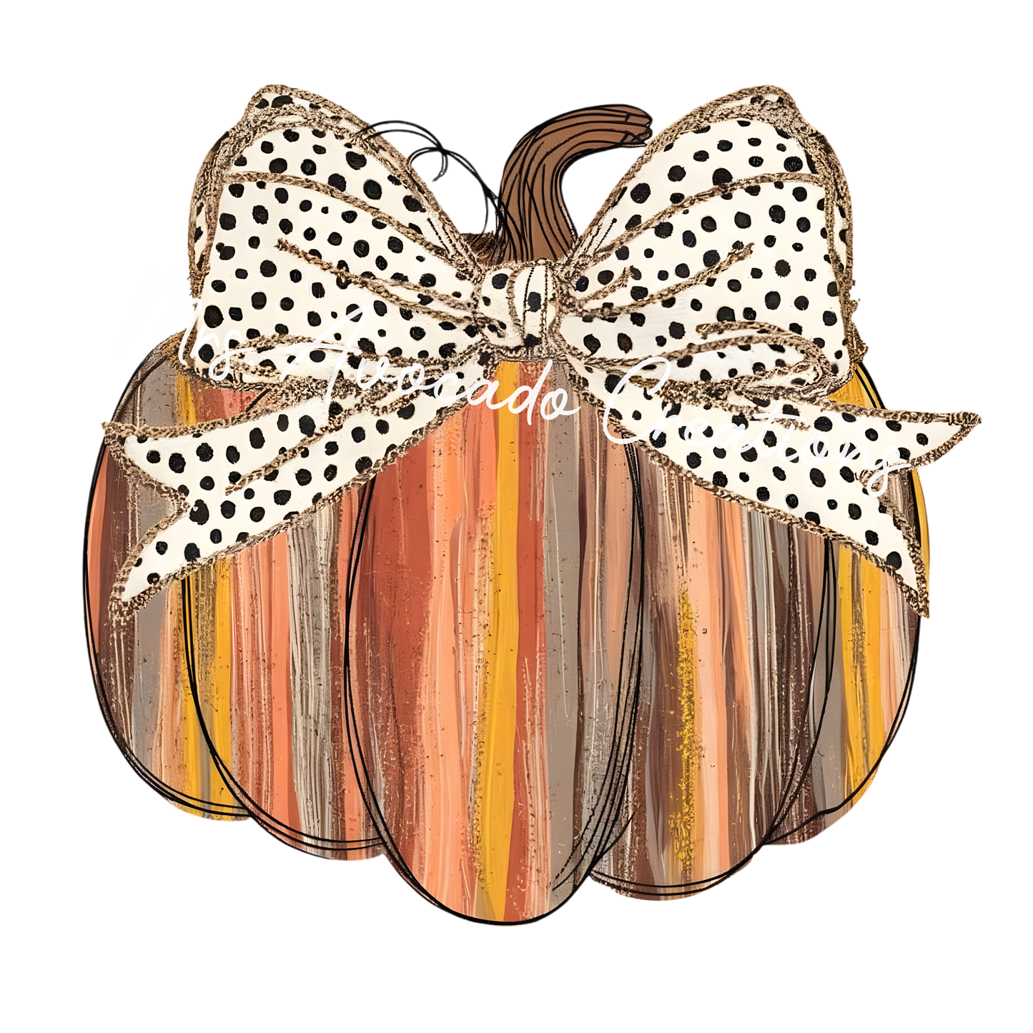 Coquette fall stripe pumpkin