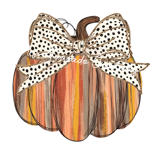 Coquette fall stripe pumpkin