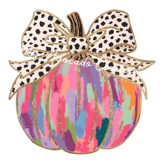 Coquette dark colorful pumpkin