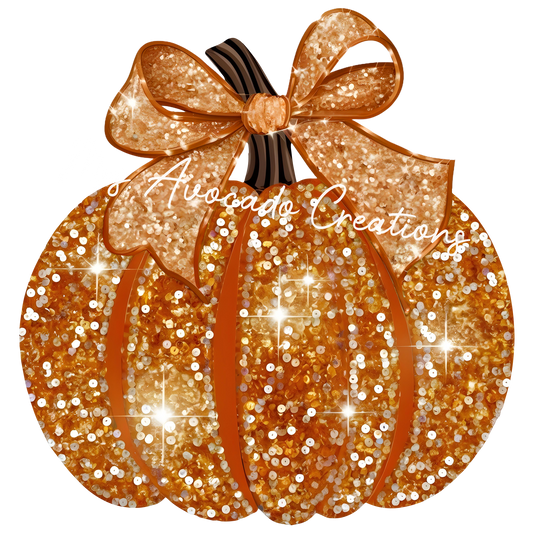 Coquette faux sequin orange pumpkin