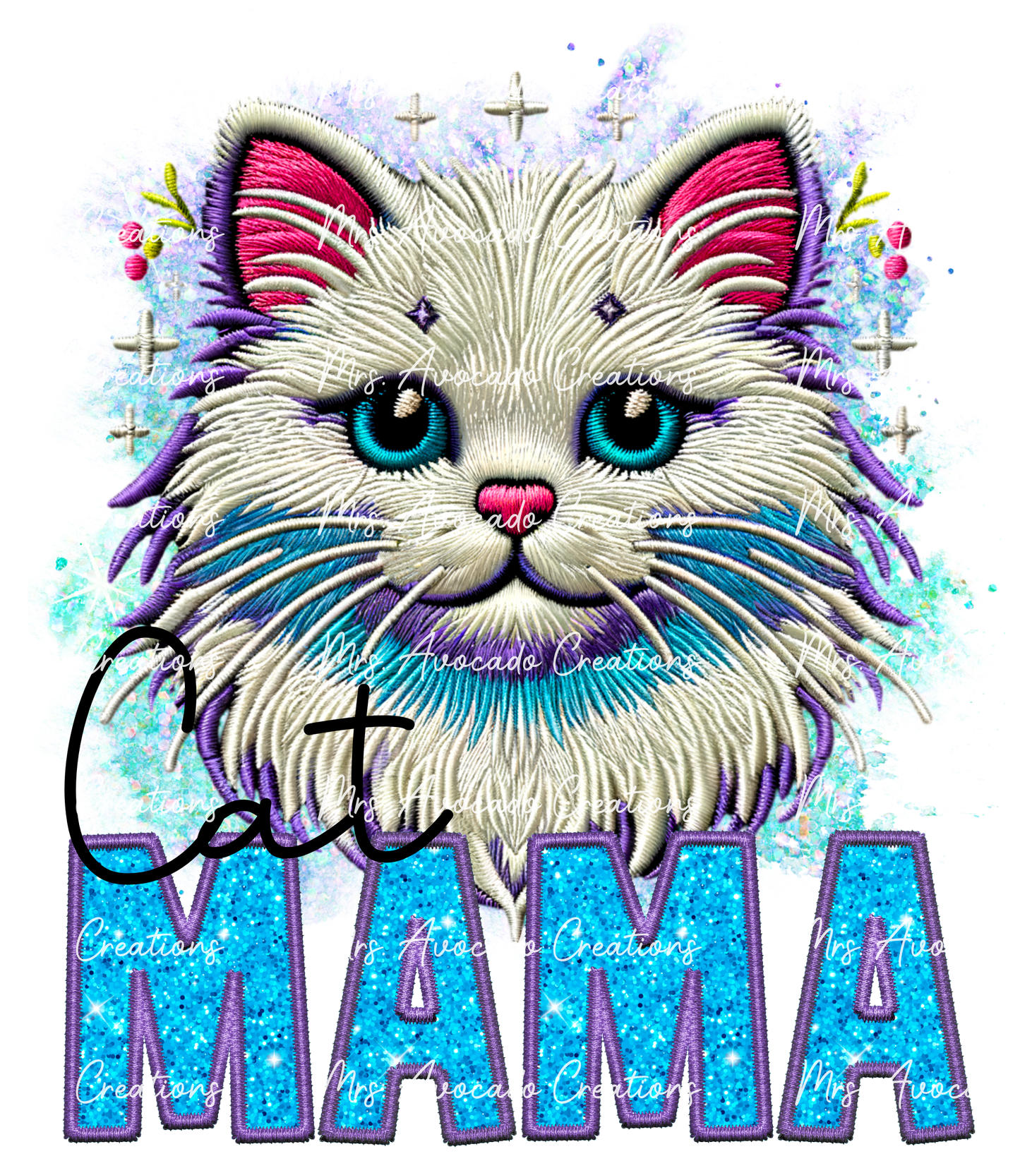 White cat Mama