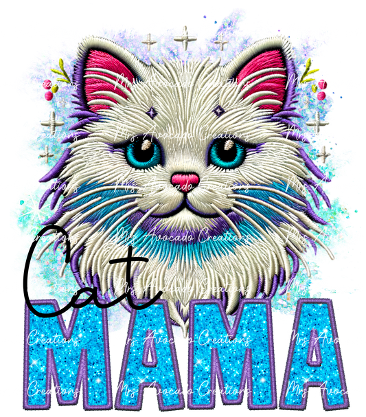 White cat Mama