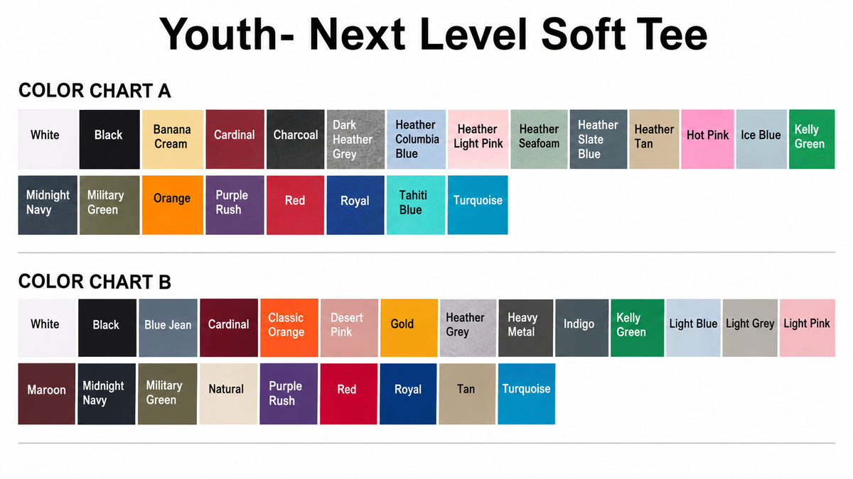 Kids Shirt Color Options