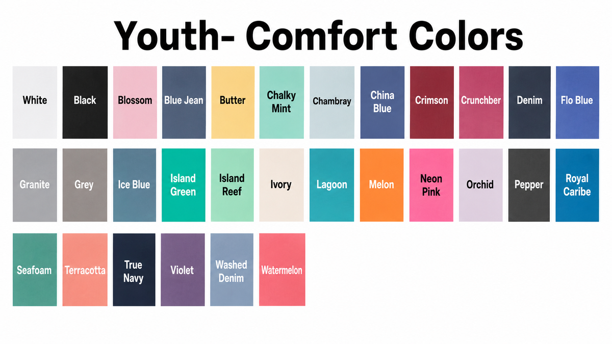 Kids Shirt Color Options