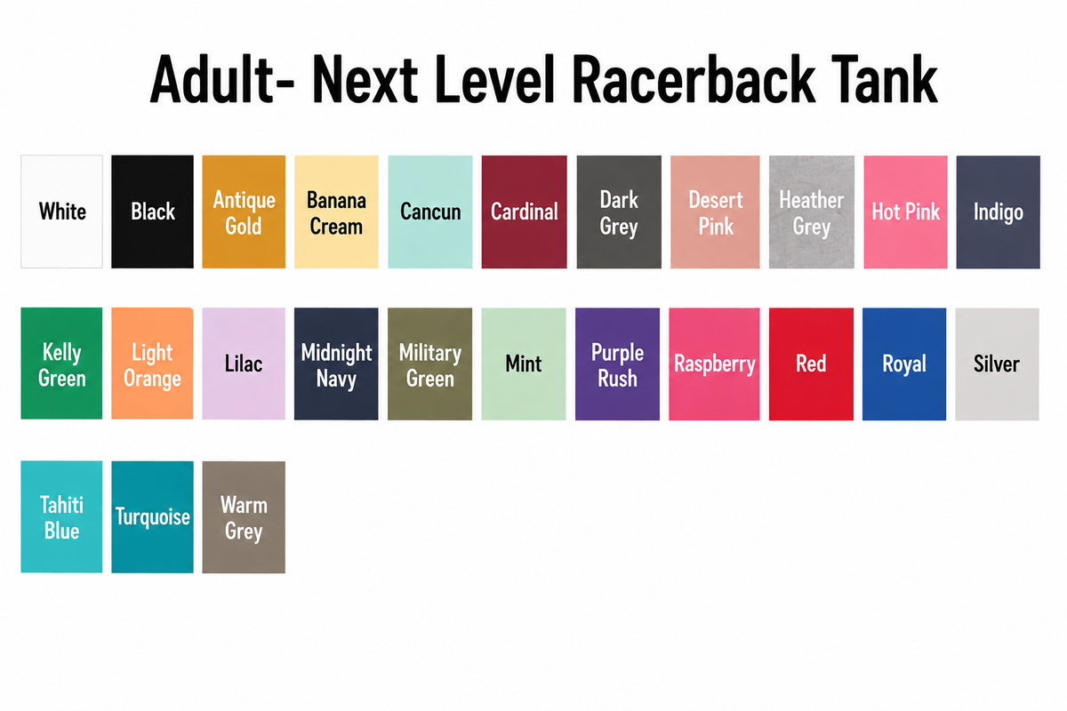 Adult Shirt Color Options