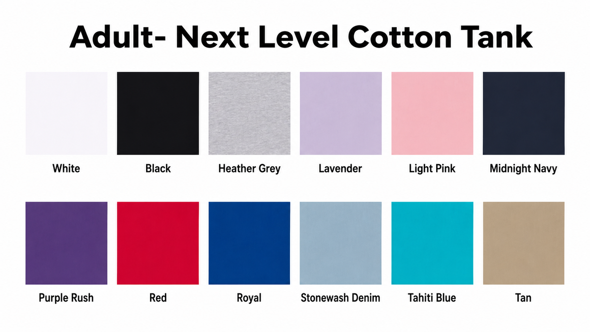 Adult Shirt Color Options