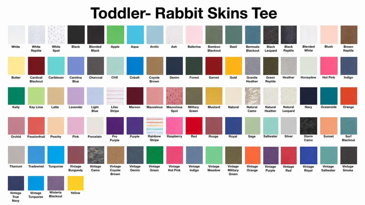 Kids Shirt Color Options
