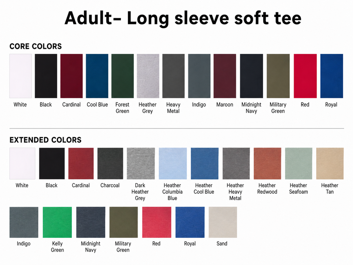 Adult Shirt Color Options