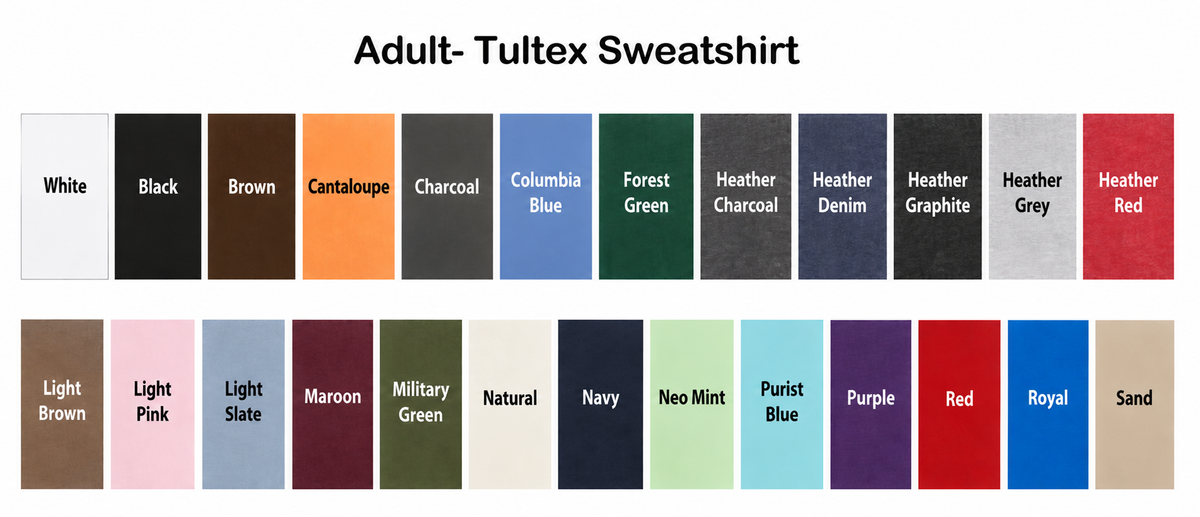 Adult Shirt Color Options