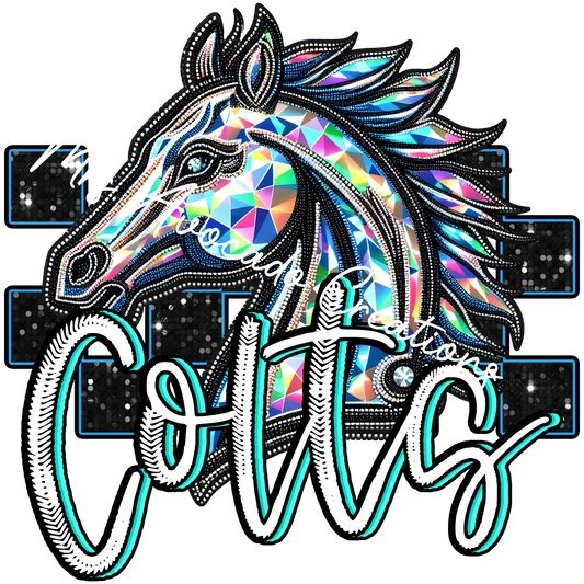 Faux rhinestone Colts