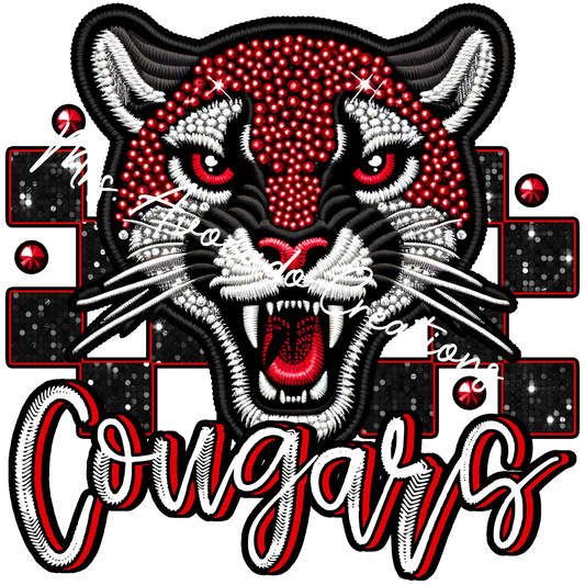Faux rhinestone Cougars