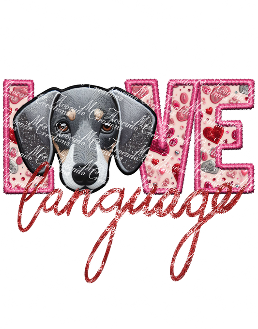 Love Language Dachshund (silver)