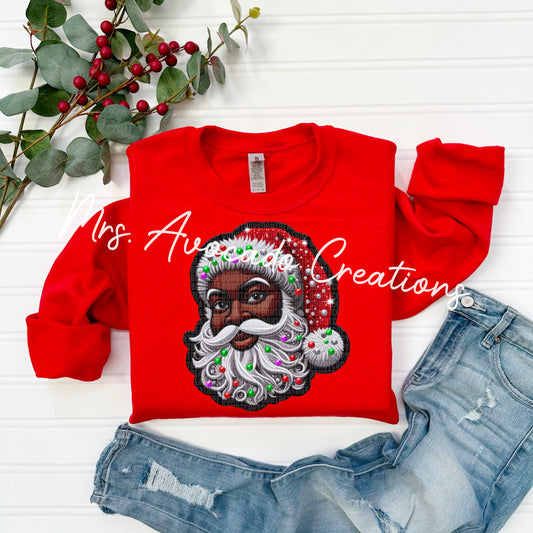 Faux embroidered Santa