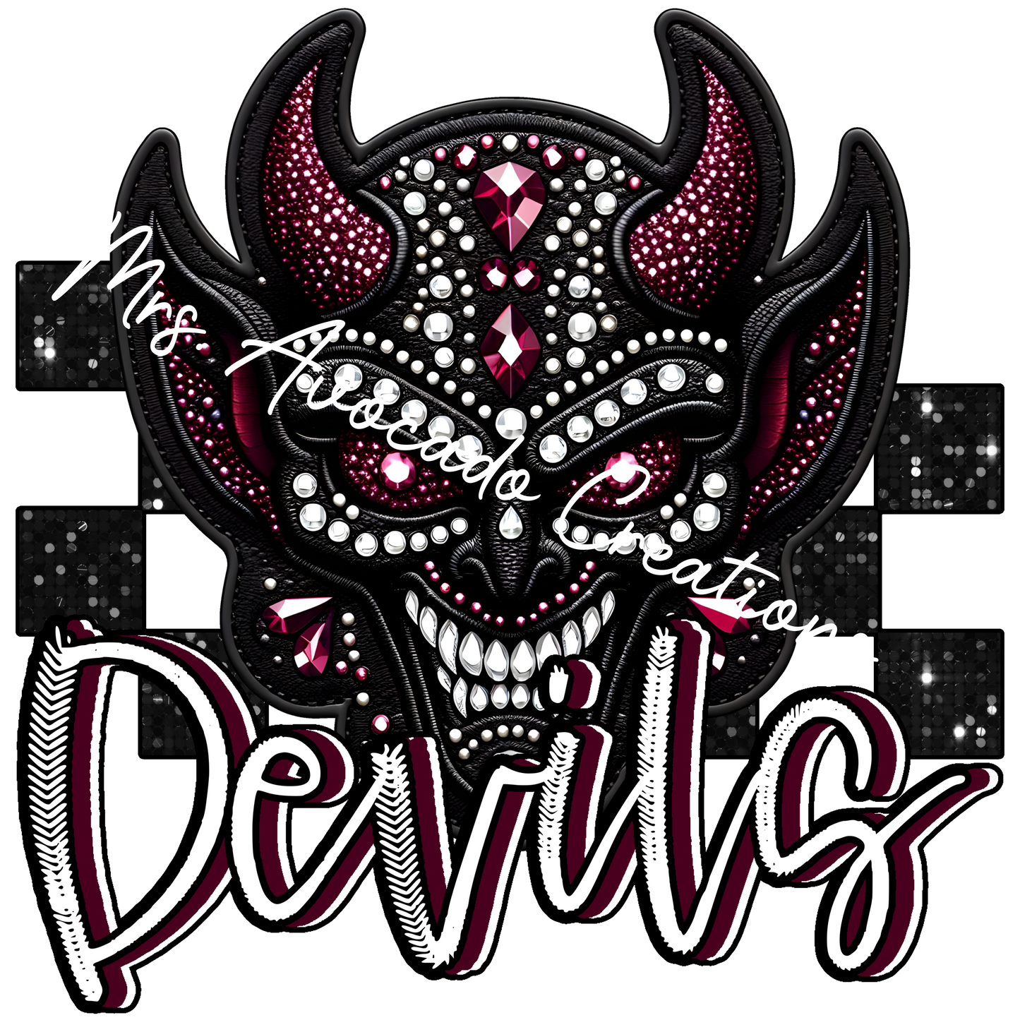 Faux rhinestone Devils