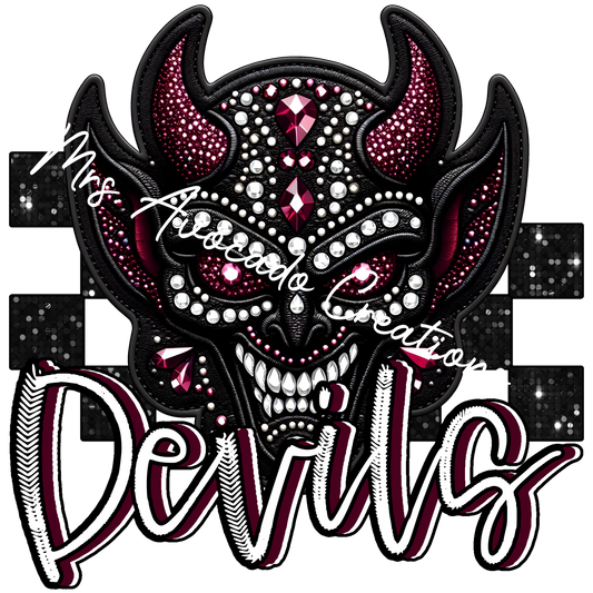 Faux rhinestone Devils