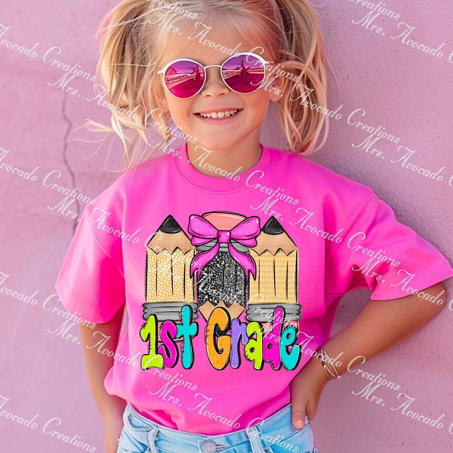 Doodle Pencil Pink 1st Grade
