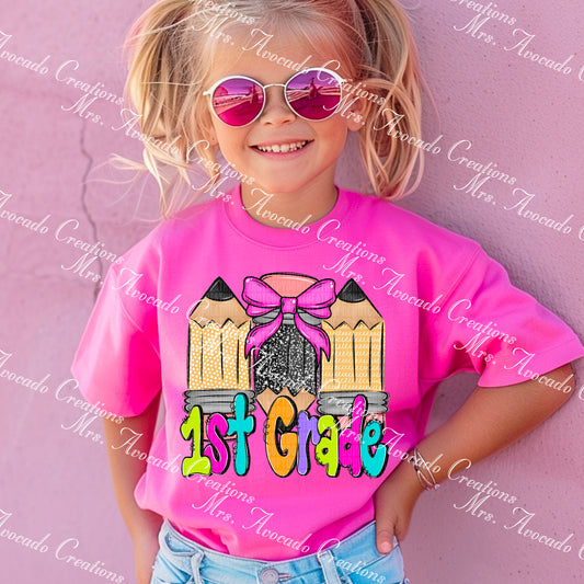 Doodle Pencil Pink 1st Grade