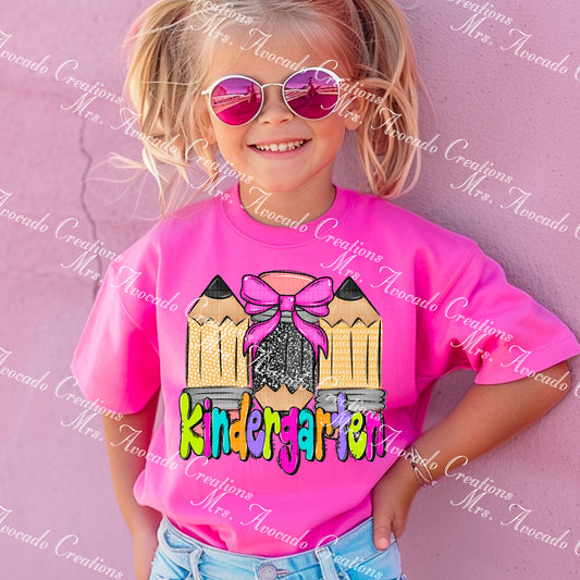 Doodle Pencil Pink Kindergarten