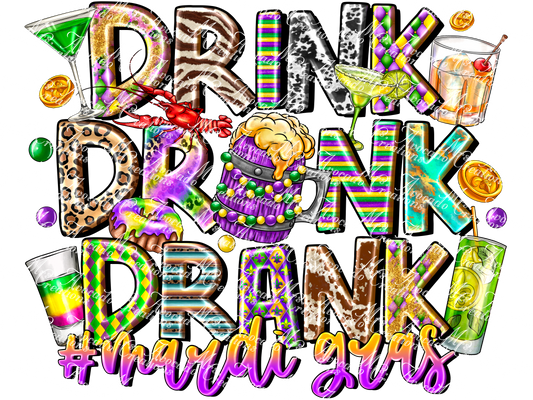 Drink drank drunk Mardi Gras