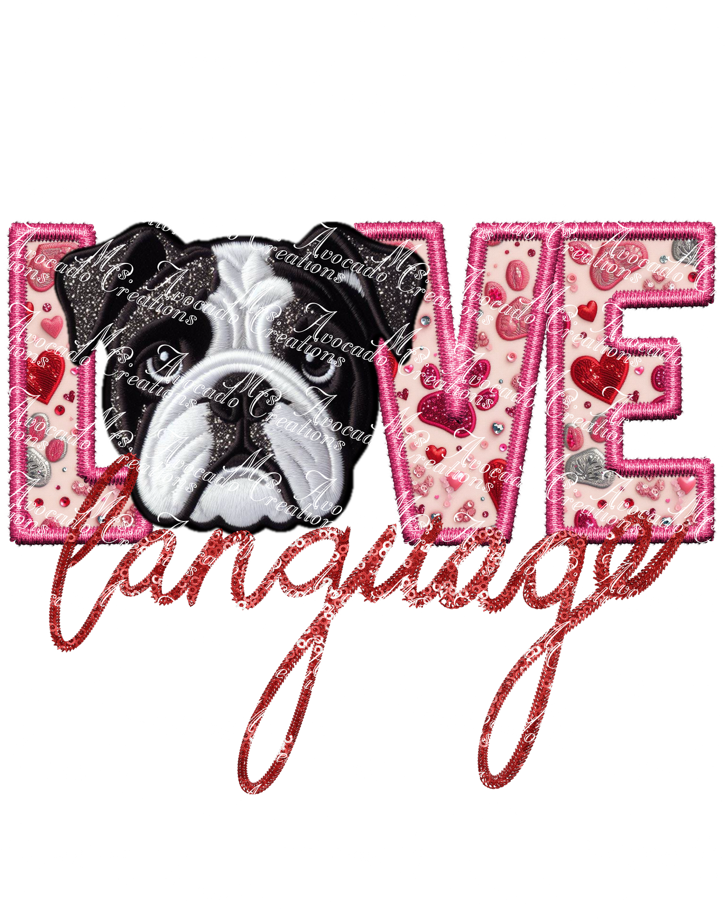 Love Language English Bulldog (black/white)