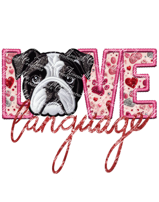 Love Language English Bulldog (black/white)