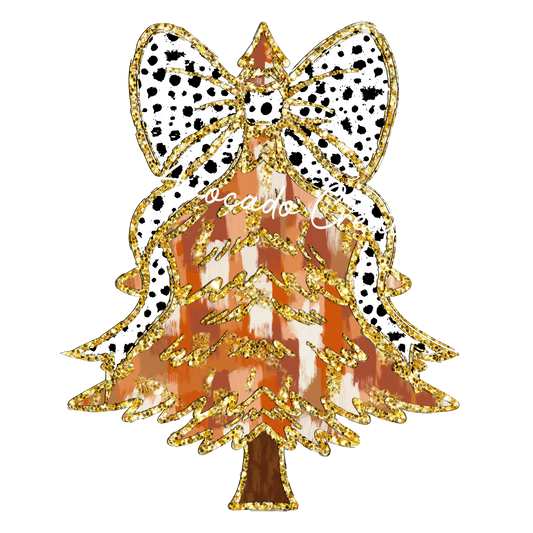 Coquette shades of gold/brown Christmas tree