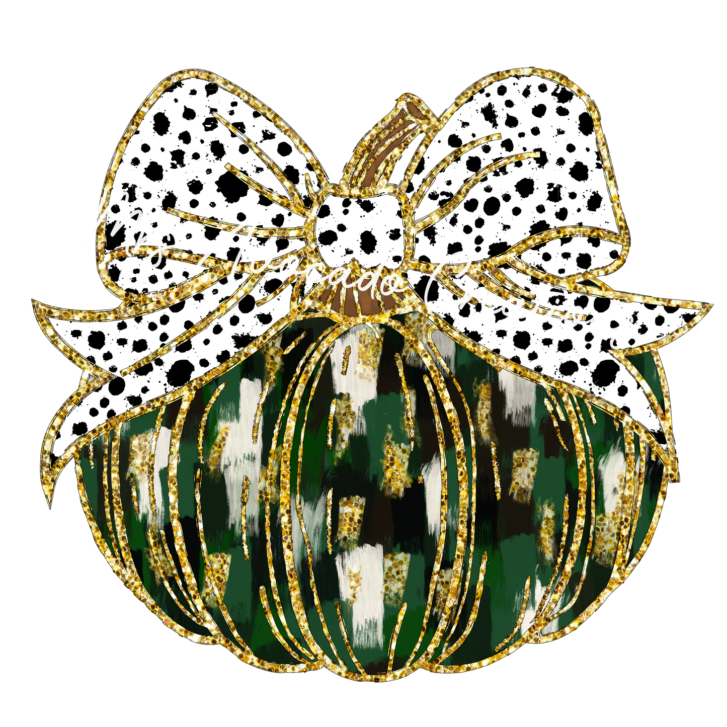 Coquette black, green, white pumpkin