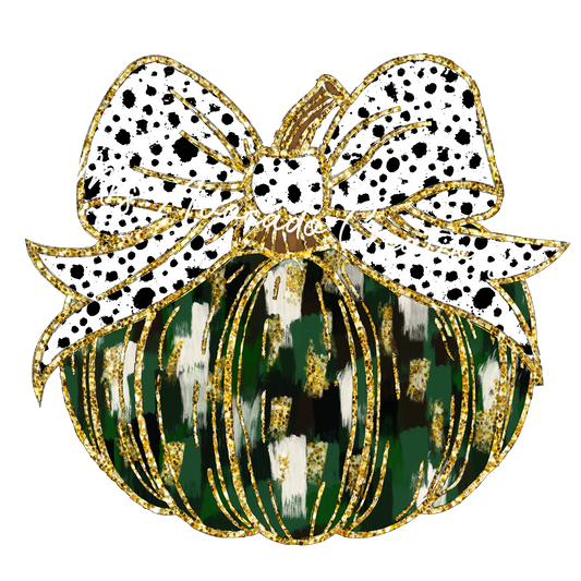 Coquette black, green, white pumpkin