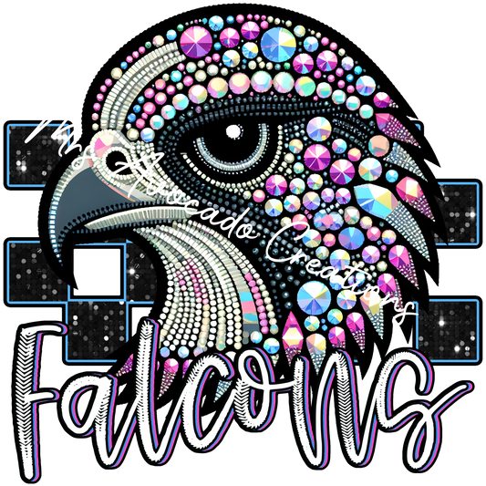 Faux rhinestone Falcons