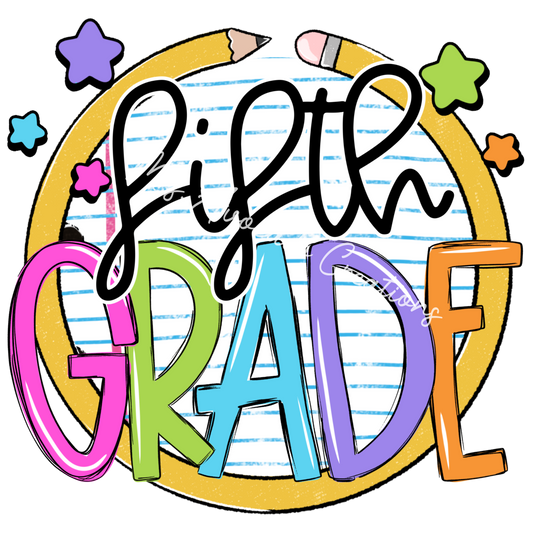 Colorful pencil circle fifth grade