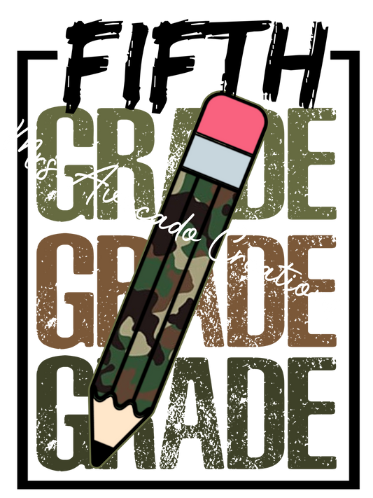 Camo pencil fifth grade