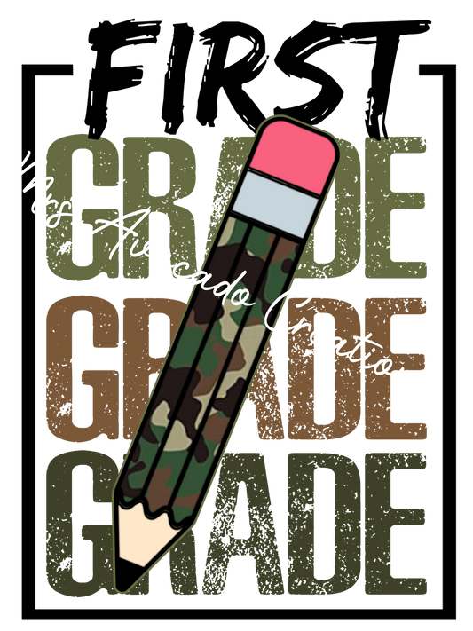 Camo pencil first grade