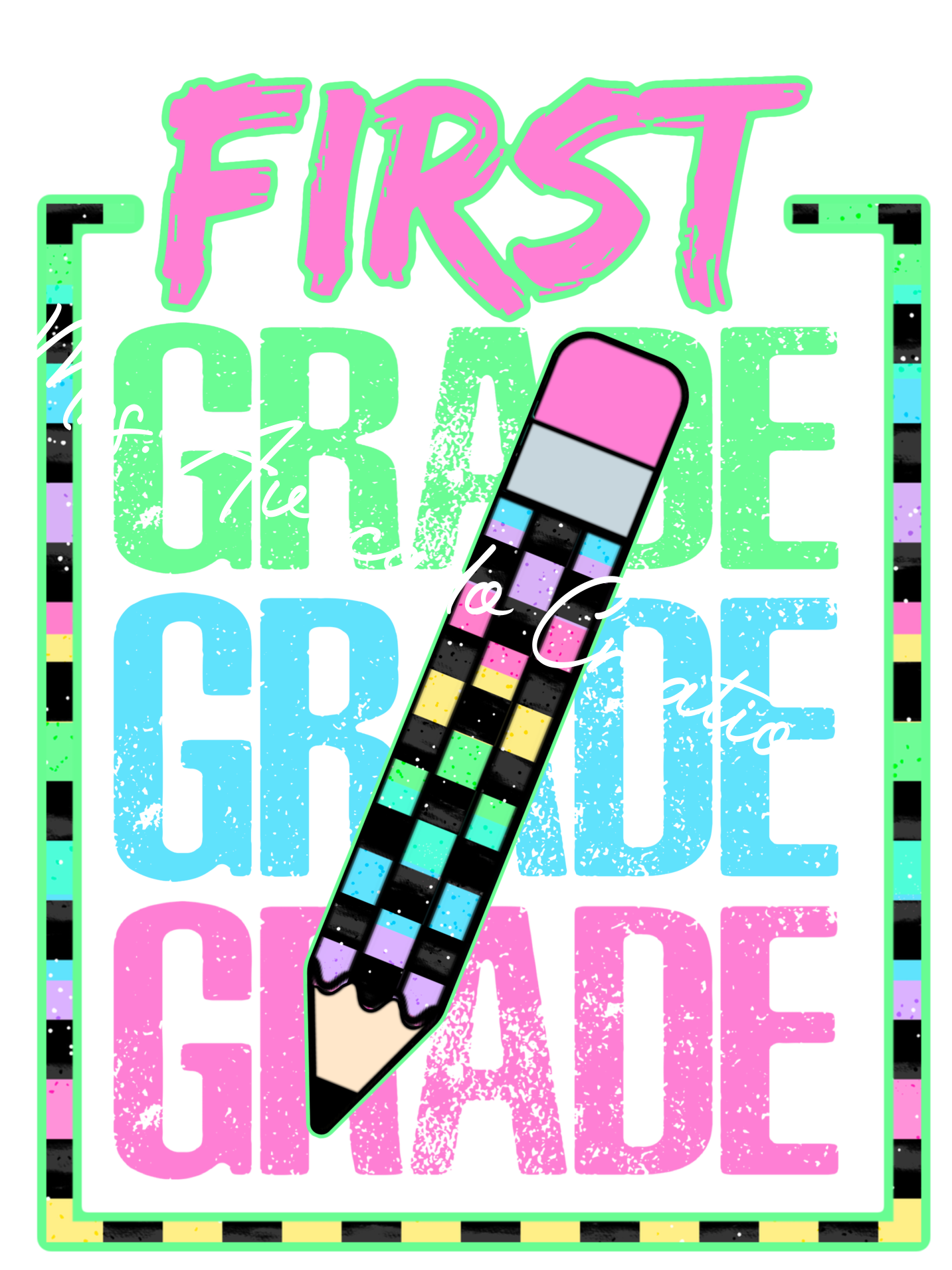Checkered pencil first grade