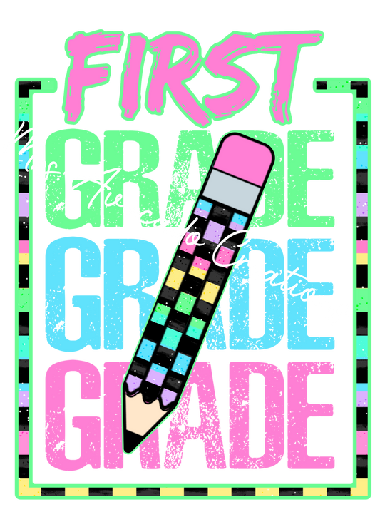 Checkered pencil first grade