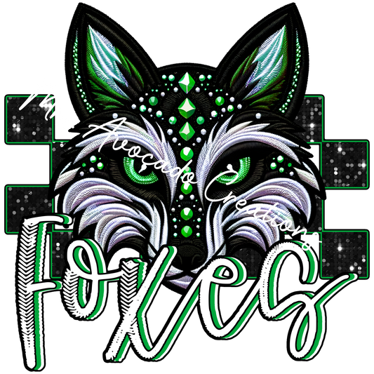 Faux rhinestone Foxes