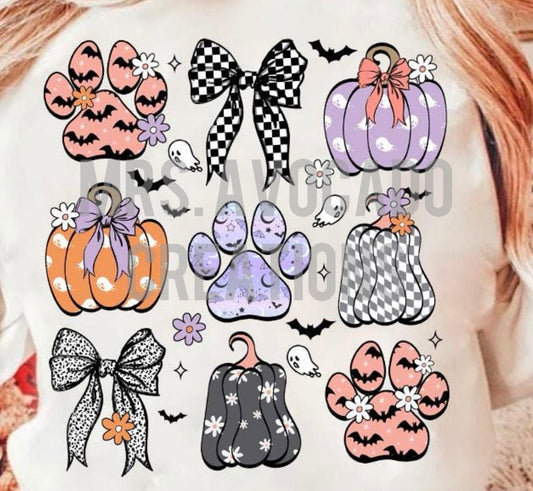 Halloween paw prints