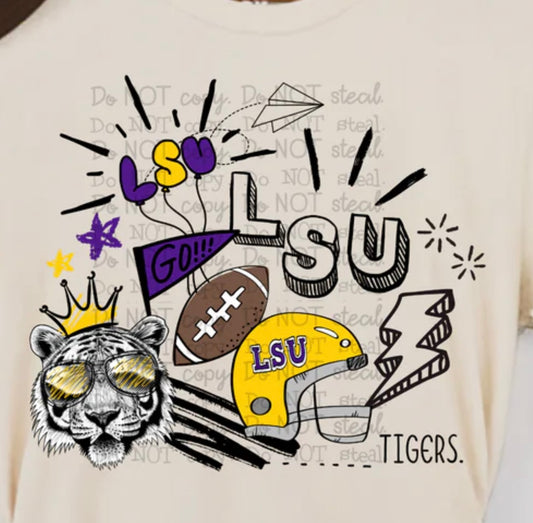 L S U doodle