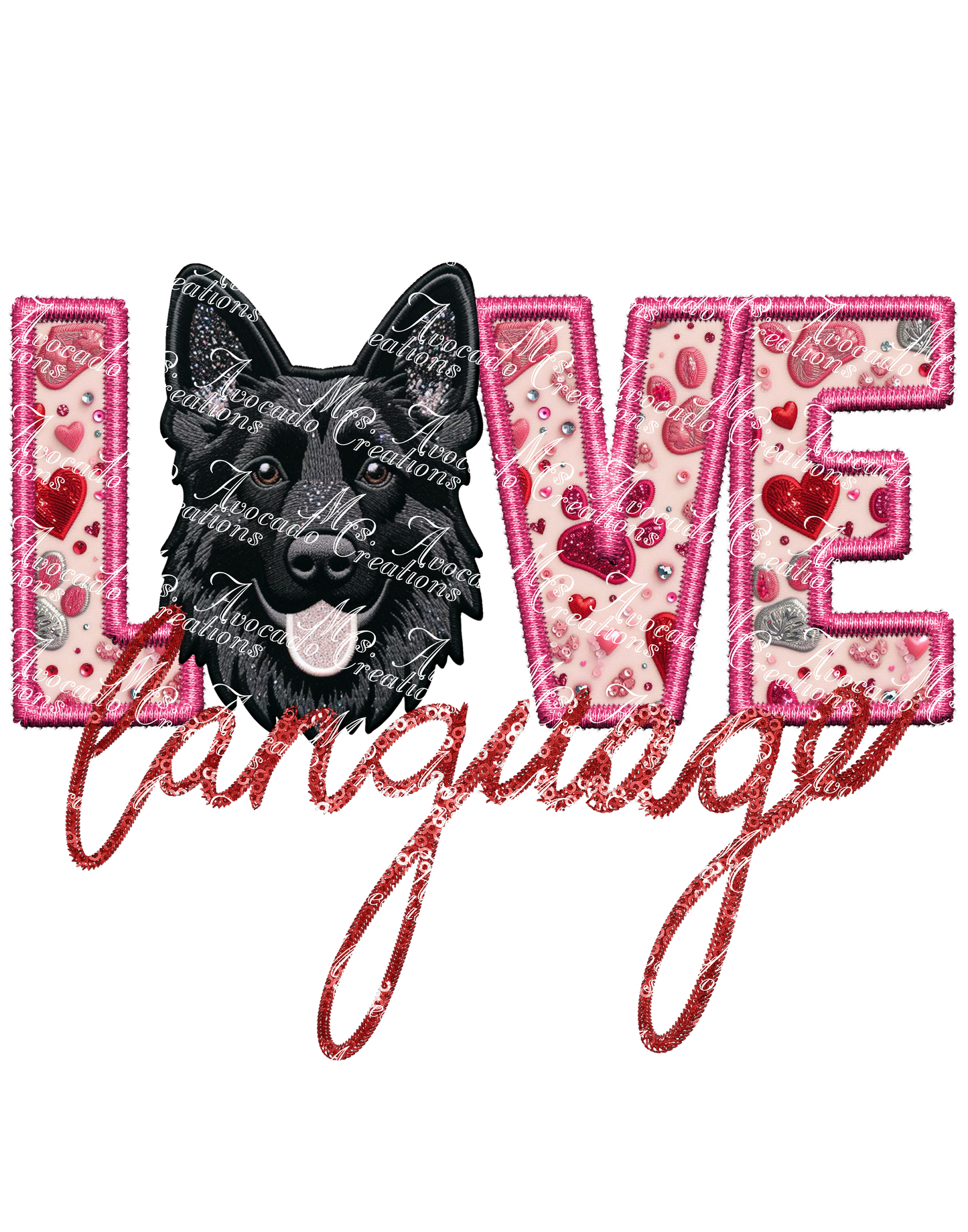 Love Language German Shepherd (black)