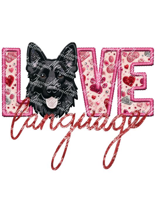 Love Language German Shepherd (black)